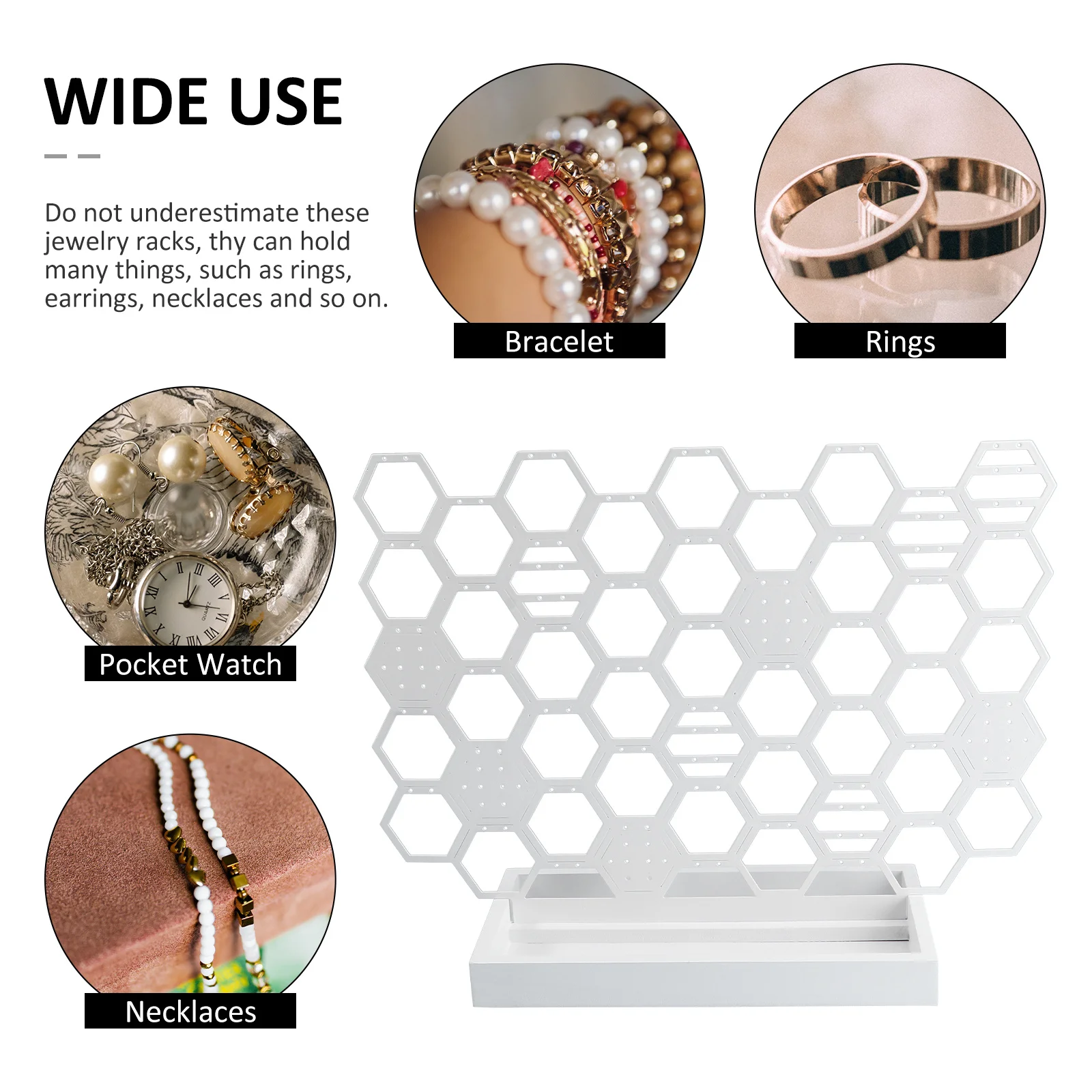 1Pcs Stylish Jewelry Organizer Rack Multi-Function Display Stand for Accessories Home Decor Gift Idea Honeycomb Shape Stand