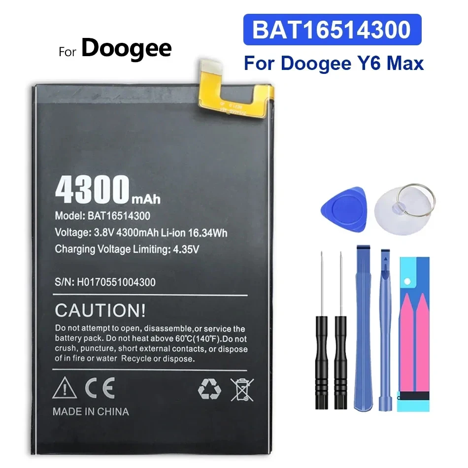

Запасная батарея для мобильного телефона Для Doogee Y6 Max Y6Max 4300mAh BAT16514300