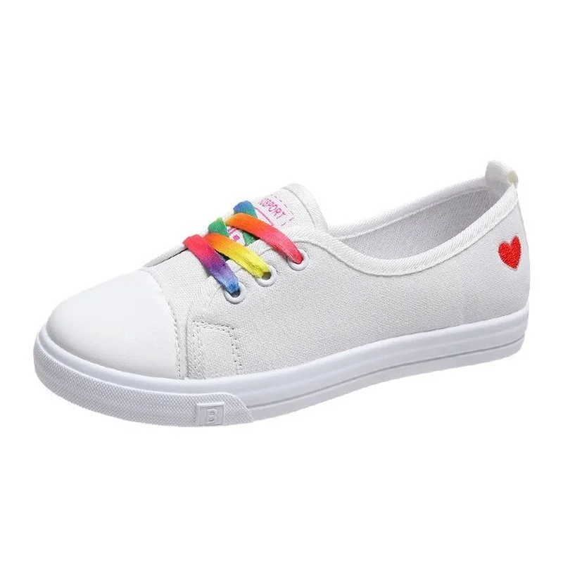 2024 Women Casual Shoes New Spring White Sneakers Fashion Trend Black and White Flat Shoes Youth Campus Girl