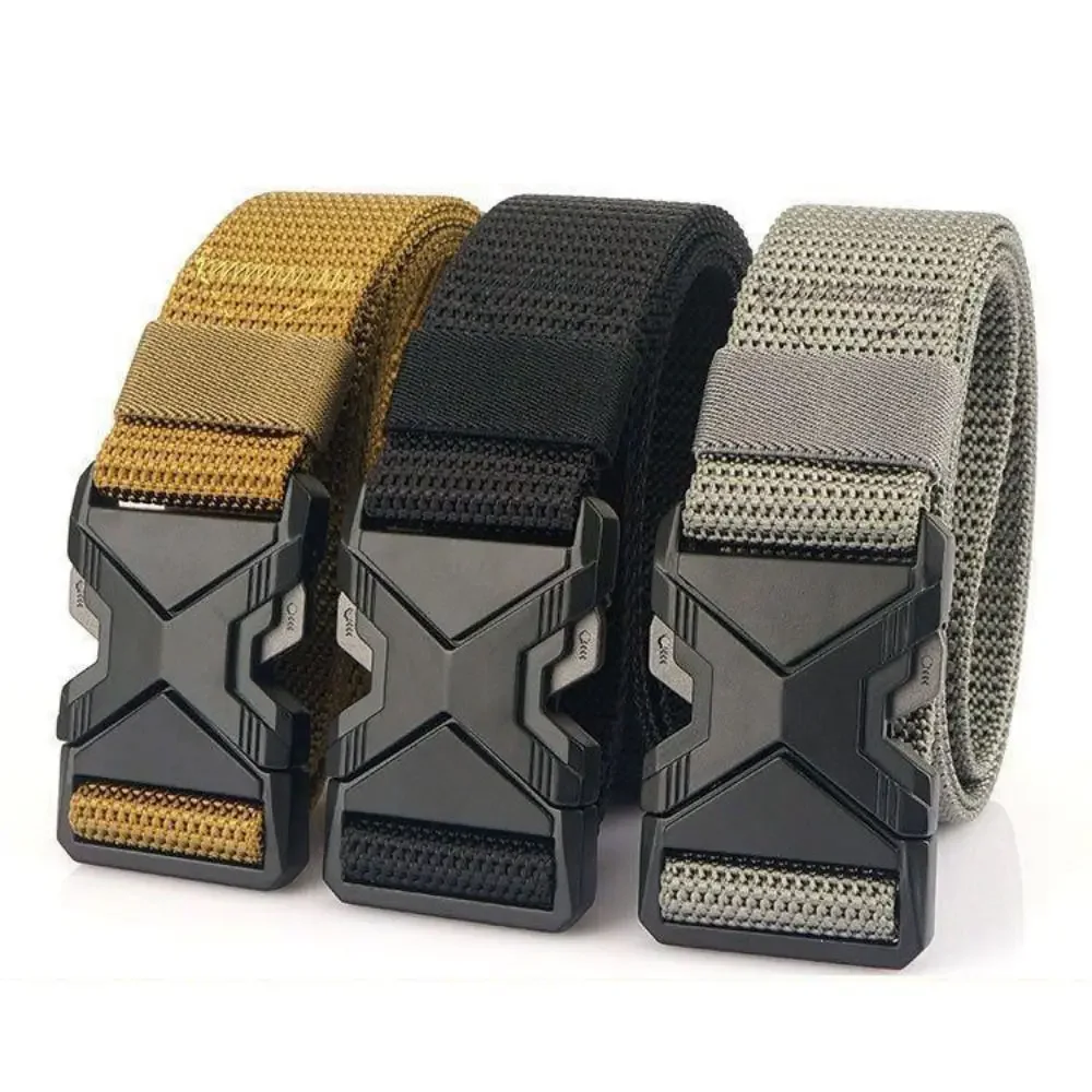 Durable Multi Function Men's Canvas Belt Breathable Outdoor Quick Release Waistband Thickened Workwear Belt