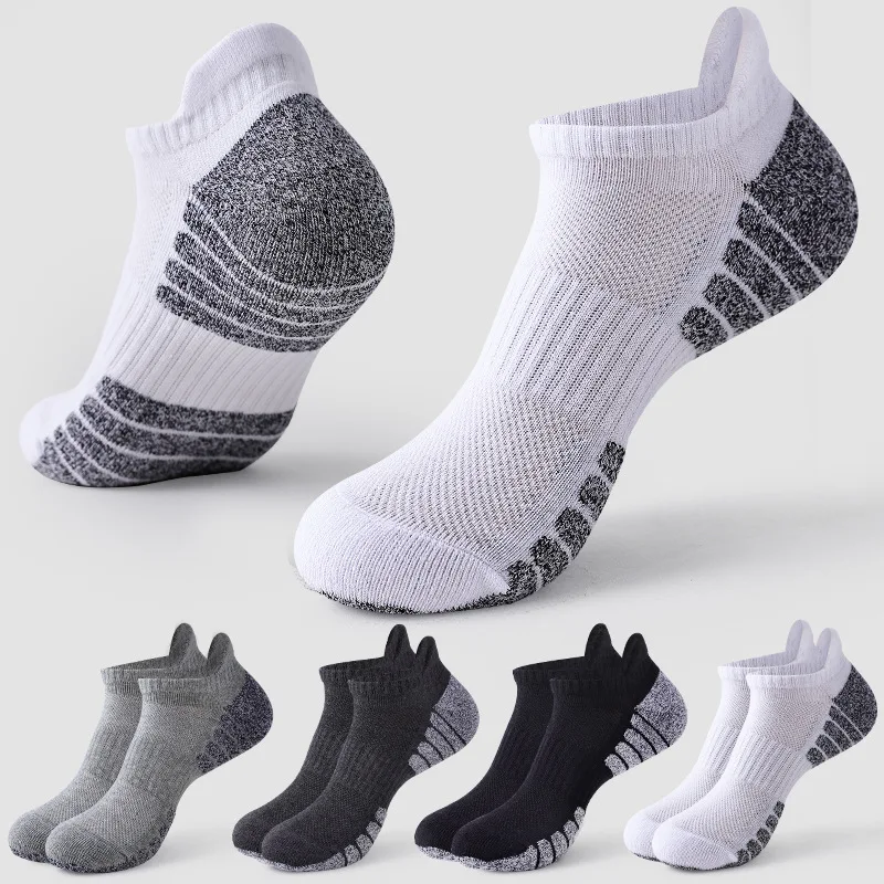 

3pairs thickened towel bottom running socks mesh boat socks non-slip breathable sports socks Low cut Men's socks Women's socks