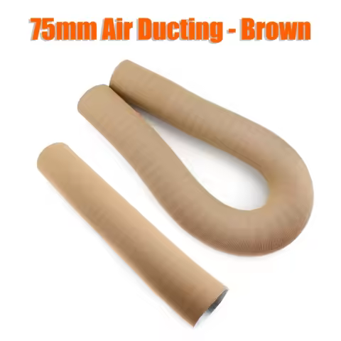 75mm Inner Diameter 100 / 200 / 300cm Stretched Length Air Duct Pipe Ducting Tube Hose Brown For Diesel Heater Car Truck Caravan