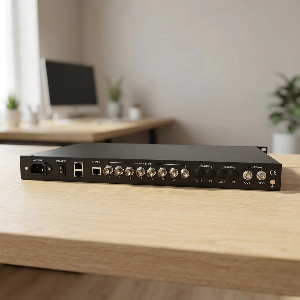 8 Fta Dvb-s to Dvb-c Transmodulator Qam Modulator Multiplexer Scrambler