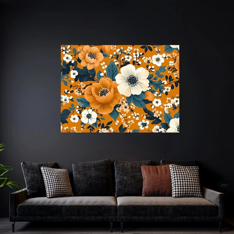 قطعة واحدة من نسيج الأزهار البوهيمي، قماش بوليستر، قابل للغسل في الغسالة، مناسب لتزيين غرفة النوم وغرفة المعيشة #5