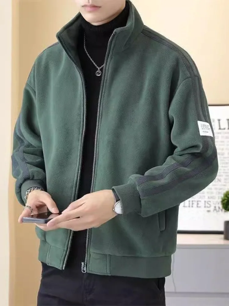 

Мужская утепленная куртка Sli с вышитыми буквами, воротником-стойкой и флисовой подкладкой, осенне-зимняя, новая модная повседневная модель