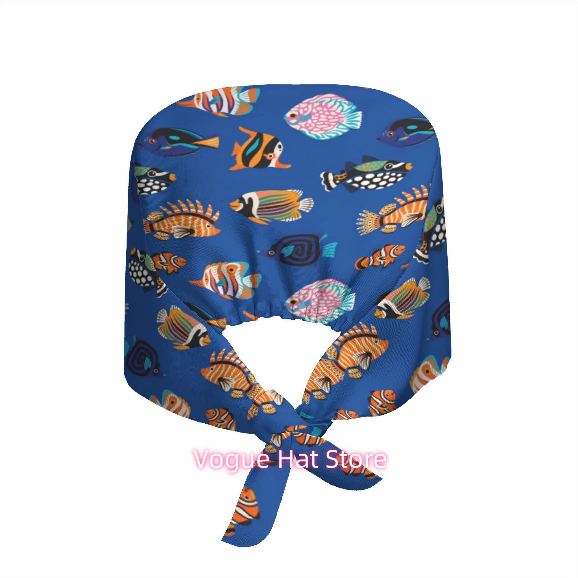 1pc Work Hat Tropical Fish Pattern Bucket Hat Retro Seaside Style Sun Hat Fashion Accessories Holiday Gift Inspiring