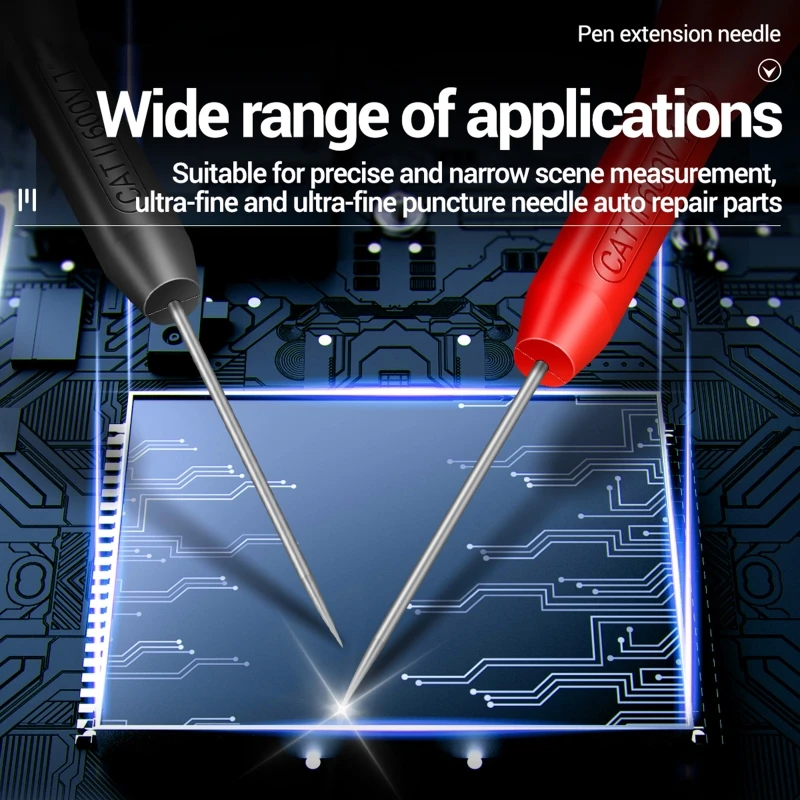 1 Pair Multimeter Test Extention Back Probes for Sharp Needle Micro Pin Stainless Steel Tipped Tip for Multimeter