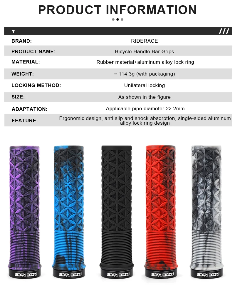 Fahrradgriffe aus TPR-Gummi, rutschfest, stoßdämpfend, ergonomisch, bequem, weich, MTB-Griffe, zum Festklemmen. – Detail 1