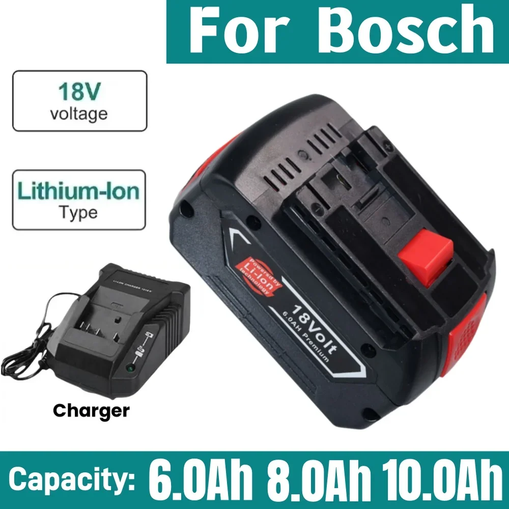 

High-Performance For BOSCH 18V 6.0/8.0/10.0Ah LITHIUM-ION BATTERY GBA Professional GBA GSR GSB BAT609 Rechargeable Battery