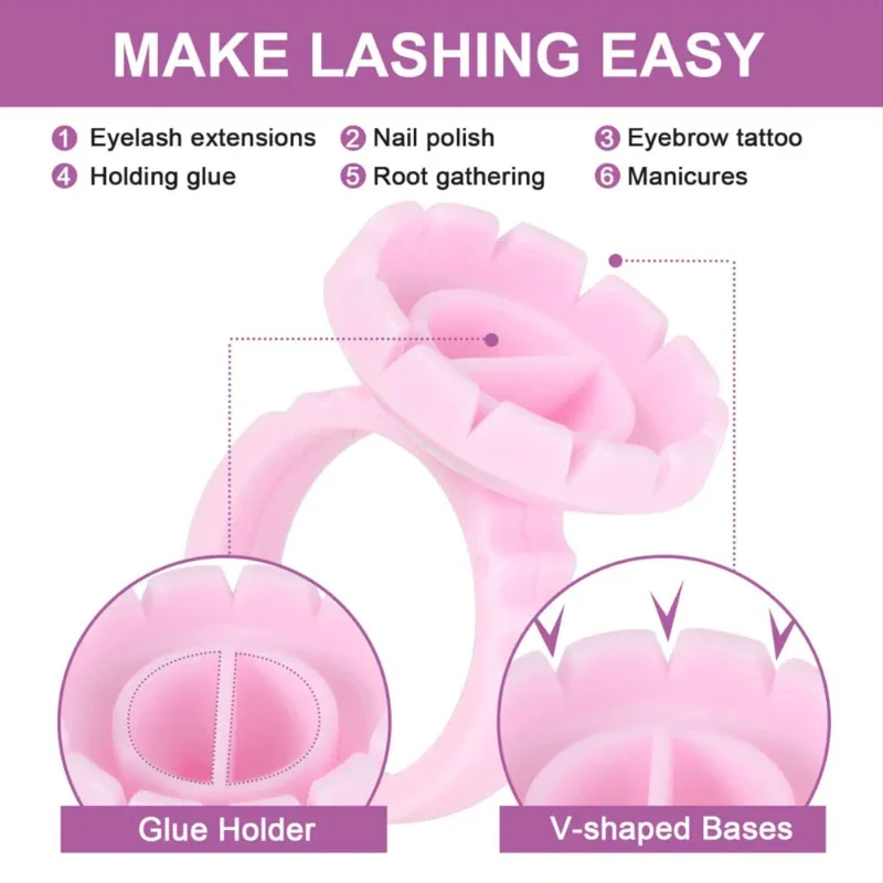 CNK 100 قطعة لاش أداة اكسسوارات لوازم الغراء forخواتم الحاويات رمش حامل مروحة الوشم الصباغ كوب كوب رمش تمديد #3