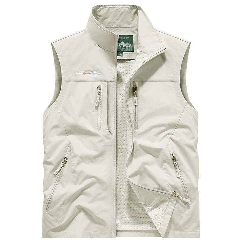 Spring and Summer fashion jacket,men's outdoor stand-up collar functional multi-pocket waterproof and quick-drying jacket