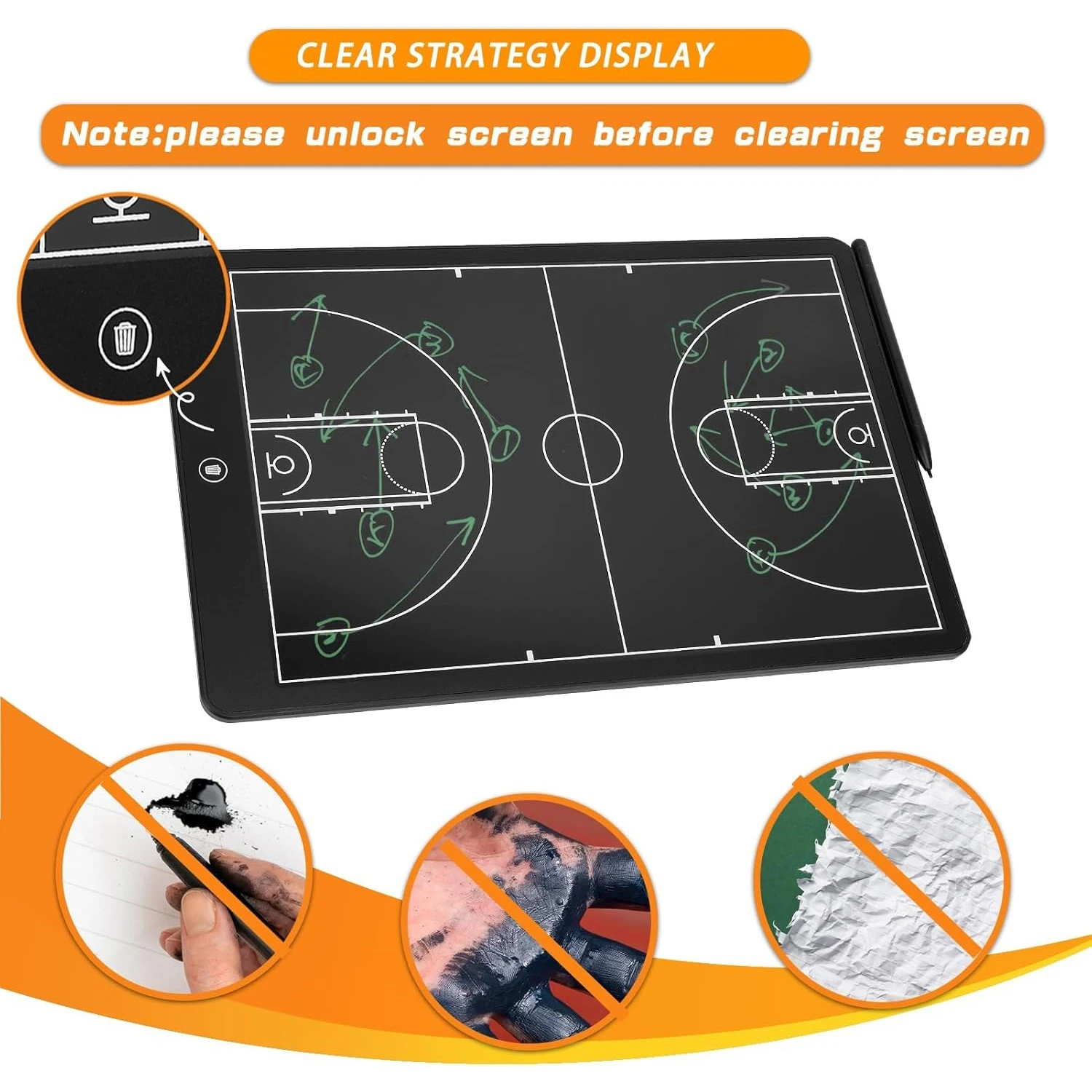 8.5/16-Inch LCD Electronic basketball/Football/handball/rugby/ice hockey/volleyball Coaching Tactical Board for Sports Training