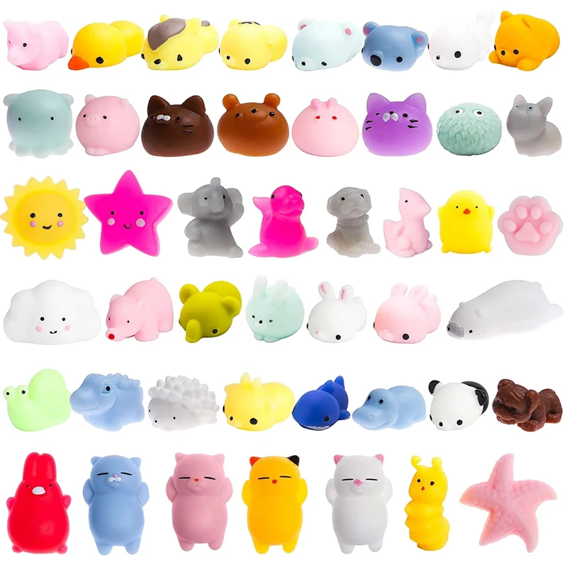 Funny Cute Mochi Animal Pattern Squeeze Stress Relief Toys Squishy Party Favors For Kids Birthday Gift Classroom Prizes