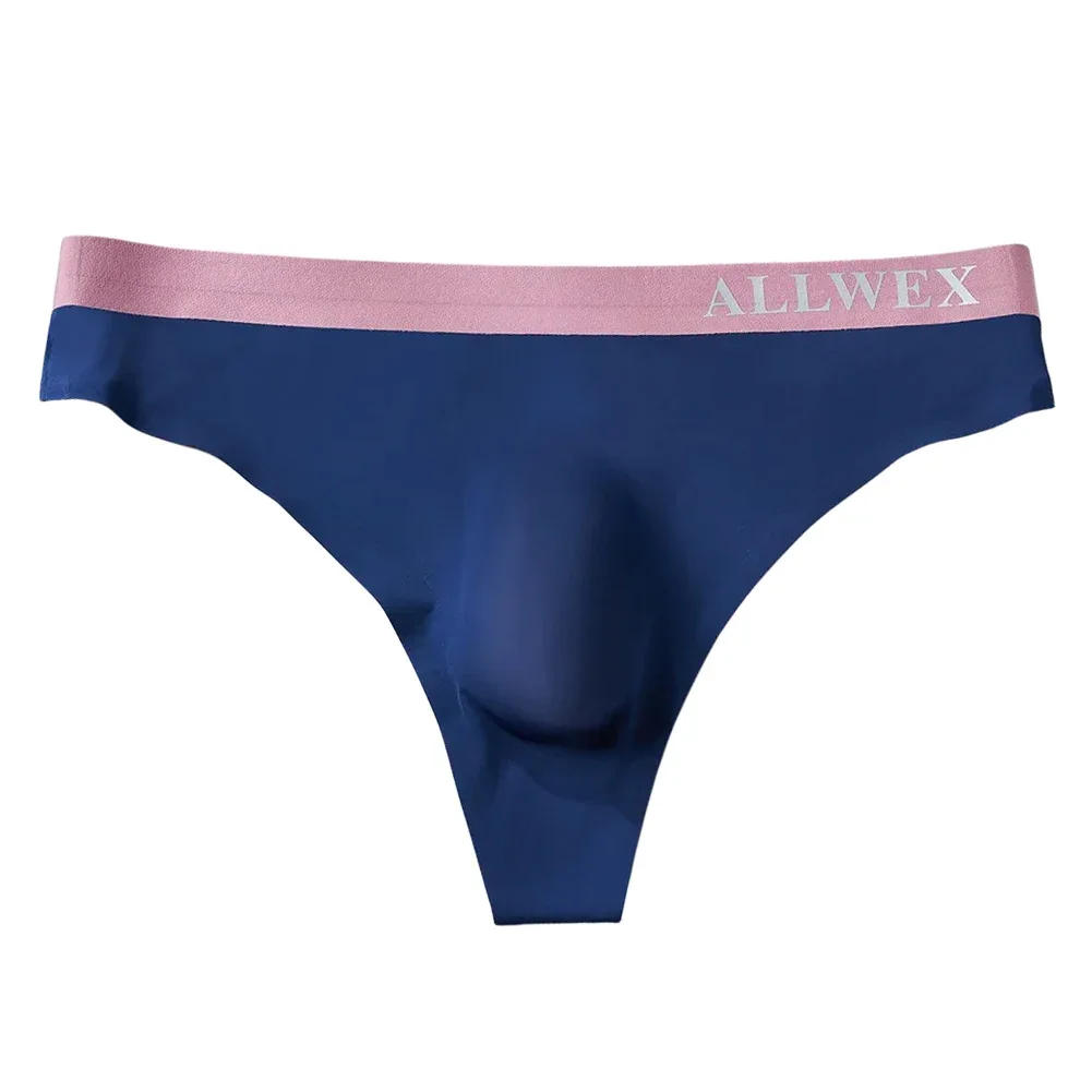 

Indoor Activities Men Transparent Underwear Ice Silk Low Waist Thongs Solid Pattern Sports Underwear Thin Fabric