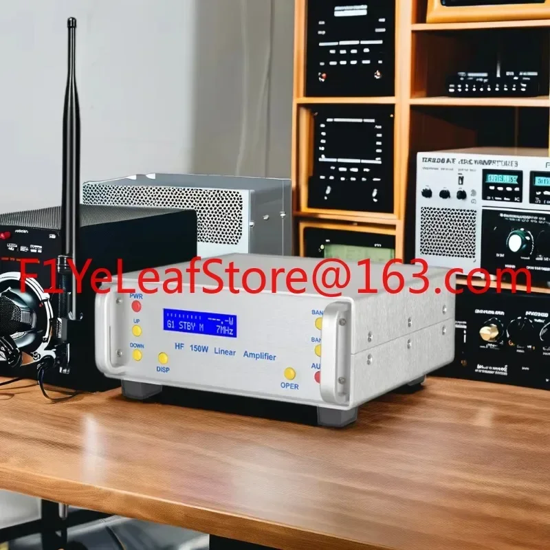 Hot salesHigh frequency power amplifier 100W gain SSB transceiver amateur ham radio 0.5-30MHz four level adjustable