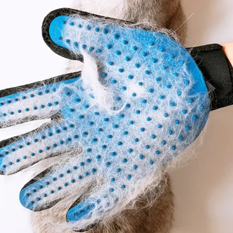 Pet Grooming Glove Gentle Silicone Deshedding Brush Effective Hair Remover Massage Mitt for Cats Dogs view 4