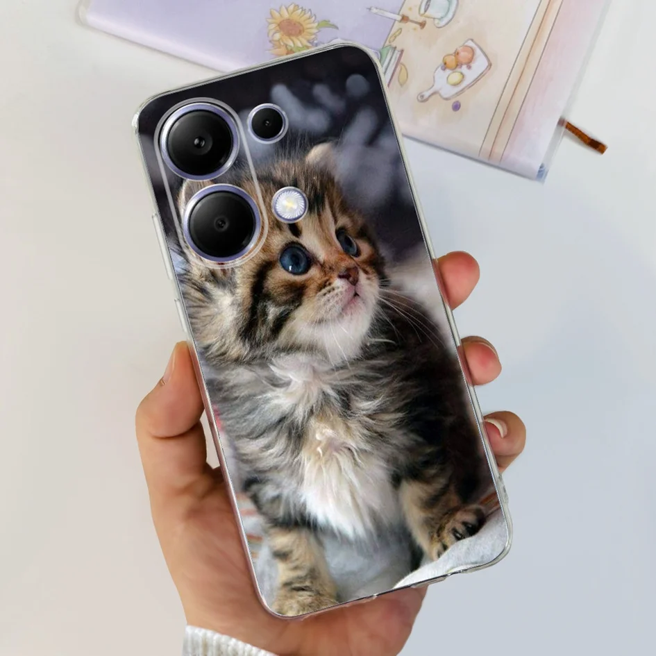 For Xiaomi Redmi Note 13 Pro 4G 2024 Case New Fashion Flower Soft Silicone Phone Back Cover For Xiaomi Poco M6 Pro 4G Capa Shell