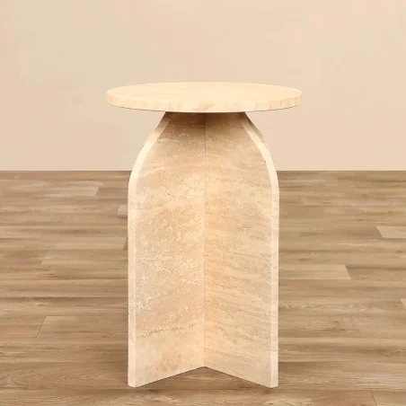 For Living Room Kitchen & Outdoor Use Minimalist Design with Polished Surface Modern Black Marquina Marble Side Table