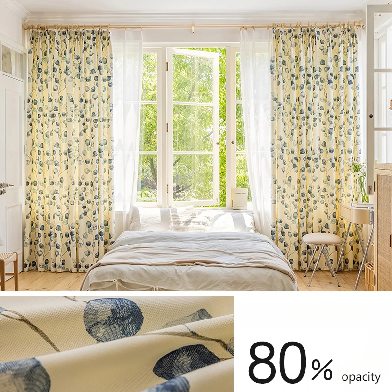 Pastoral Country Style Curtain Bedroom Blackout Printing Living Room Heat Insulation Sun Protection Curtains Small Fresh Drapes