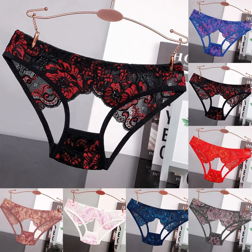 Bikini Set Sexy Women Thongs Hollow Lace French Knickers Ultra-thin Mesh Sheer Panties Low Rise Briefs Female Erotic Underwear