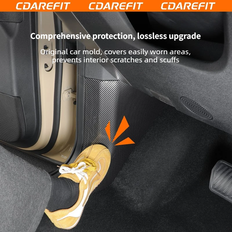 For Chery iCAR V27/ iCAUR V27 Full package A-pillar anti kick panel for driver and passenger carbon fiber pattern anti scratch