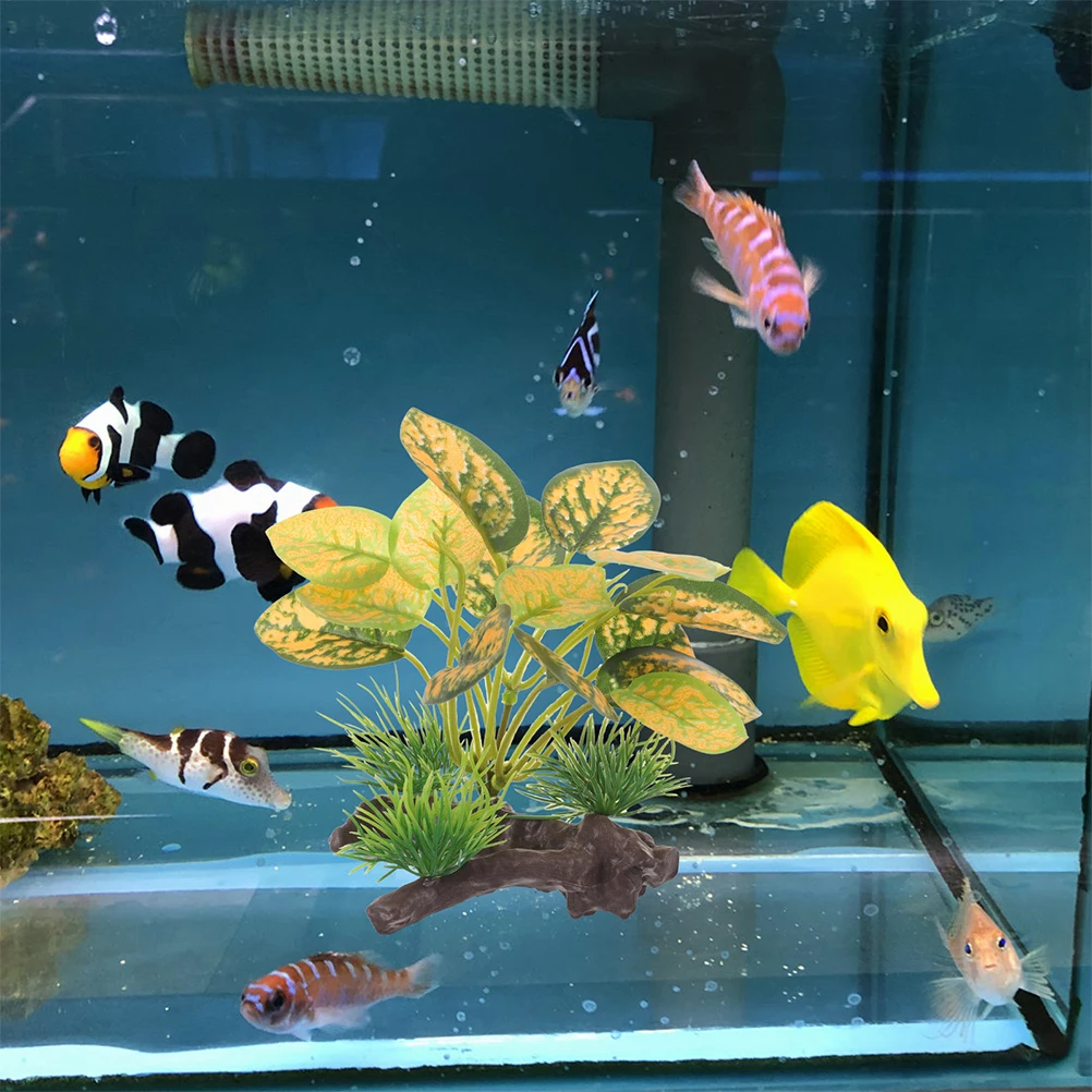 

2 Pcs Artificial Water Plants Real Simulate for Fish Tank Decorations Aquarium Aquatic Automatic