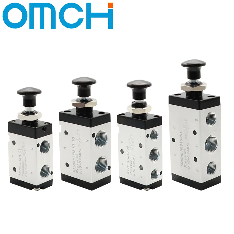 4R210-08 3R210-08 2 Way 3 Ports 5 Position Push and Pull Pneumatic Control Switch Reversing Manual Valve With Fittings 4
