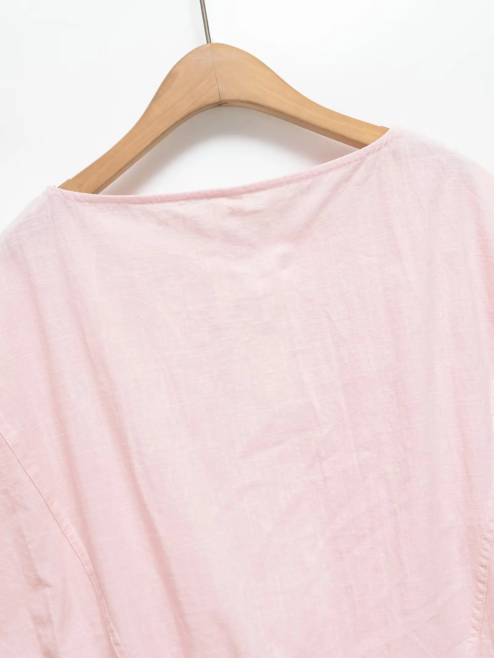 Nlzgmsj 2026 Sommer Damen Freizeit-Set in Pink mit O-Ausschnitt und Fledermausärmeln, modische gesmokte Taille, weite Haremshose, Alltags-Outfit – Detail 7