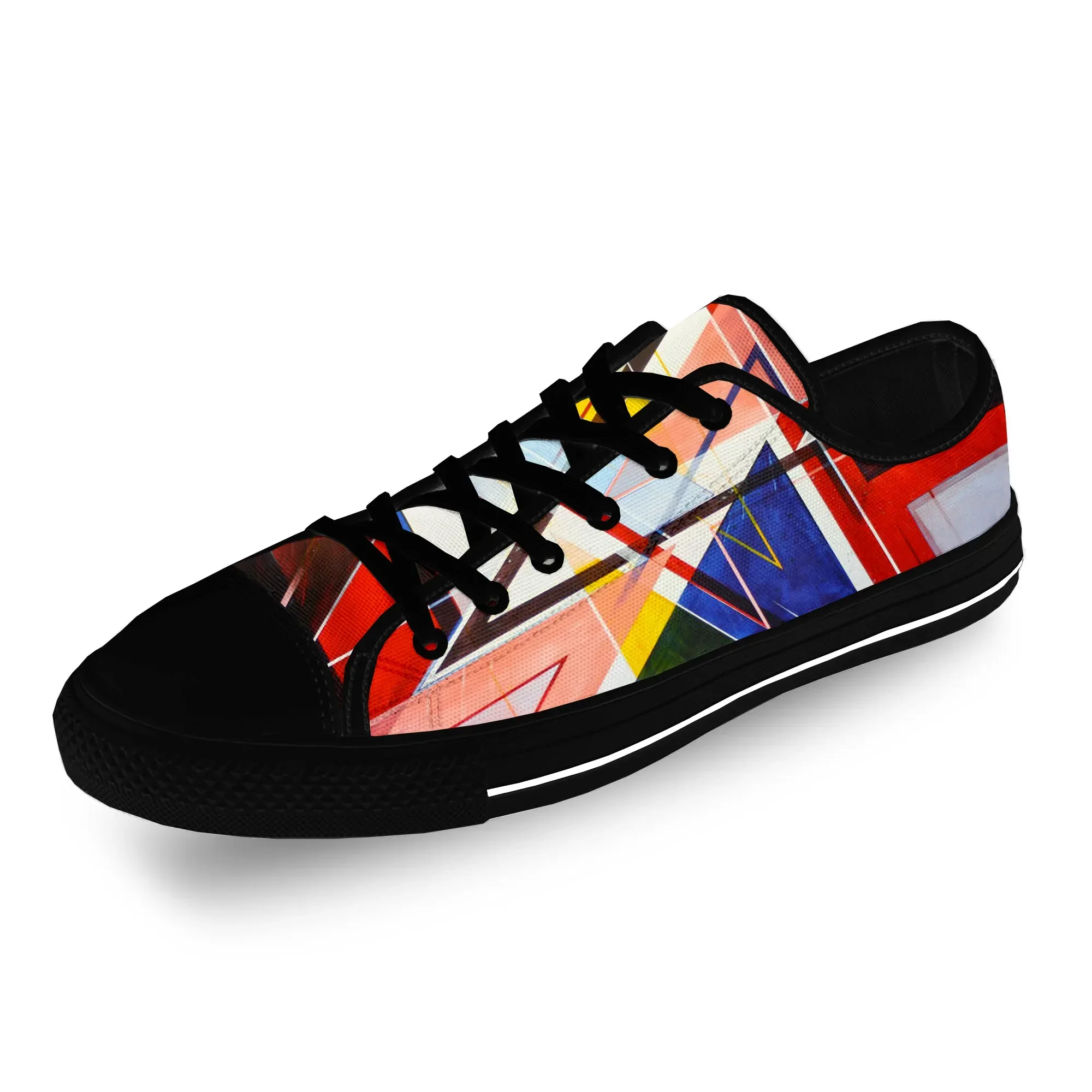 Multicolor Geometry Color Casual Cloth Fashion 3D Print Low Top Canvas Shoes Men Women Lightweight Breathable Sneakers