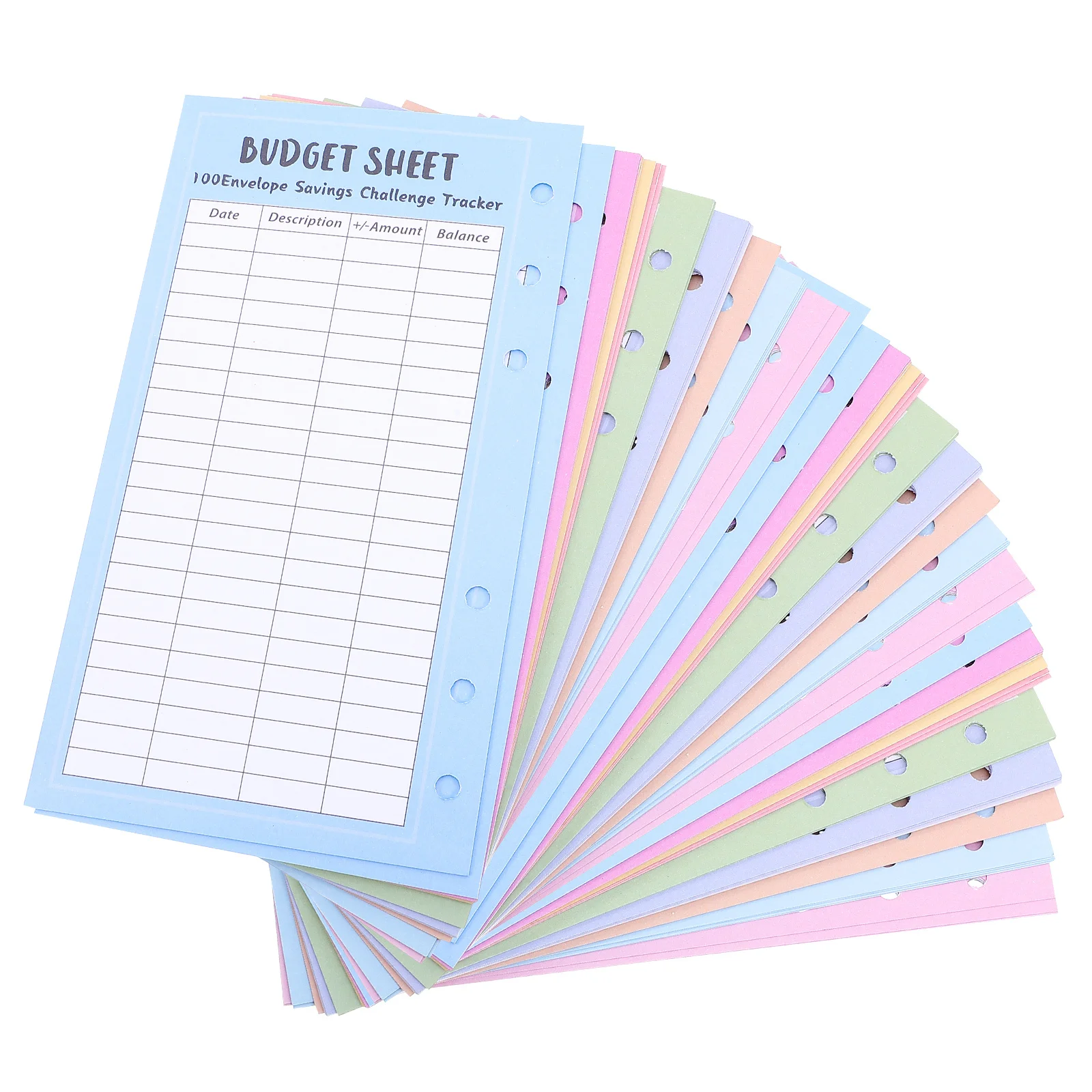 

48 Sheets A6 6-Ring Binder Sheets for Savings Practical and Versatile Design for on-The-Go Tracking Savings Binder Supplies