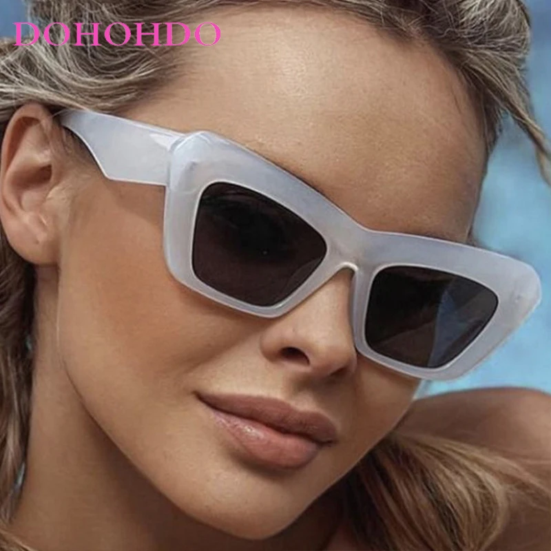 

Vintage Thick Frame Cat Eye Outdoor Women's Sunglasses Designer Brand Punk Men Sunglass Classic Drive Travel Shades UV400 Female