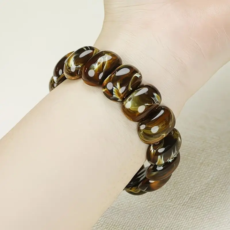 Second-generation Amber Beeswax Bracelet, Exquisite Personalized Temperament Hand Row