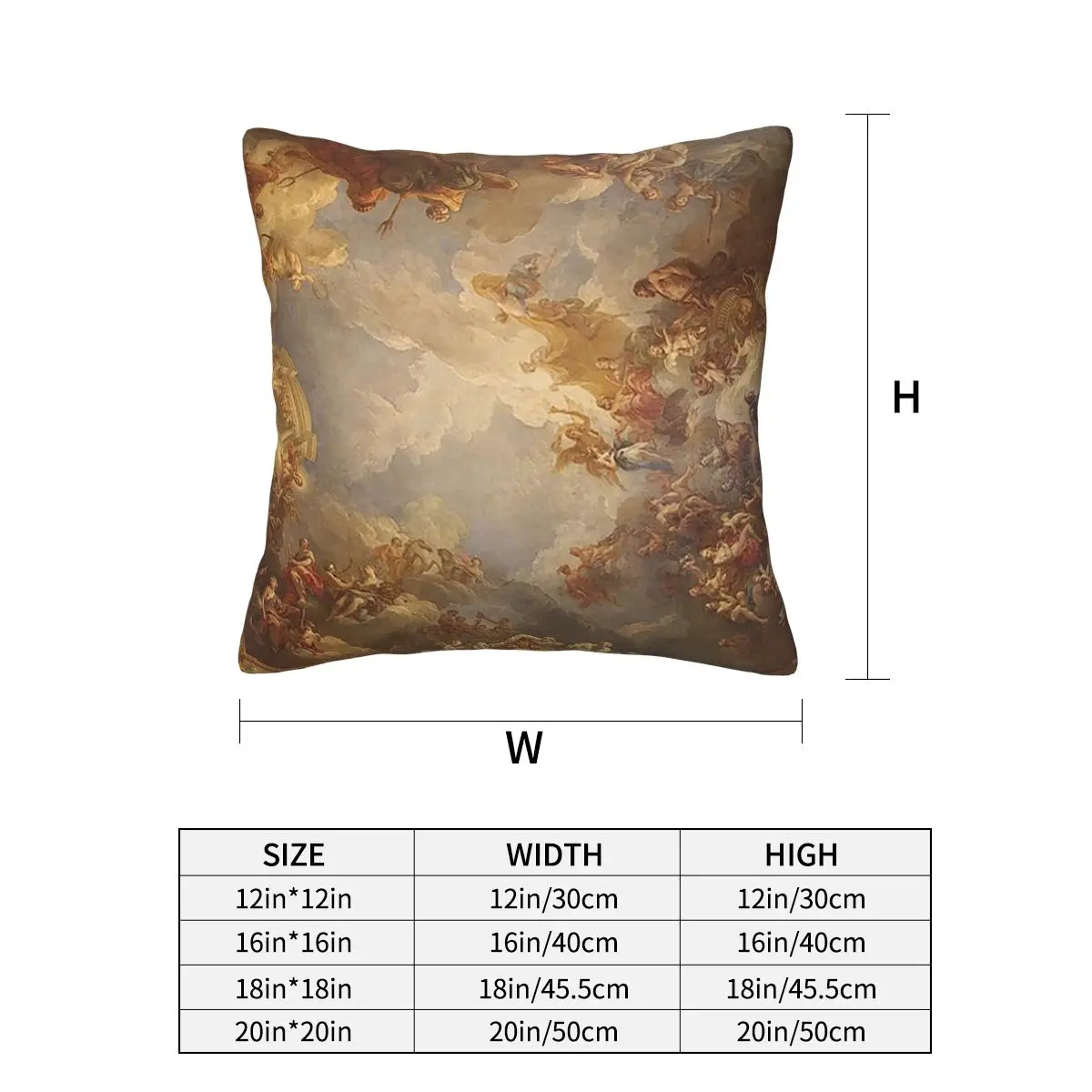 Brown Ceiling At Versailles Renaissance Panting Square Pillowcase Pillow Cover Cushion Zip Decorative Throw Pillow for Home Car