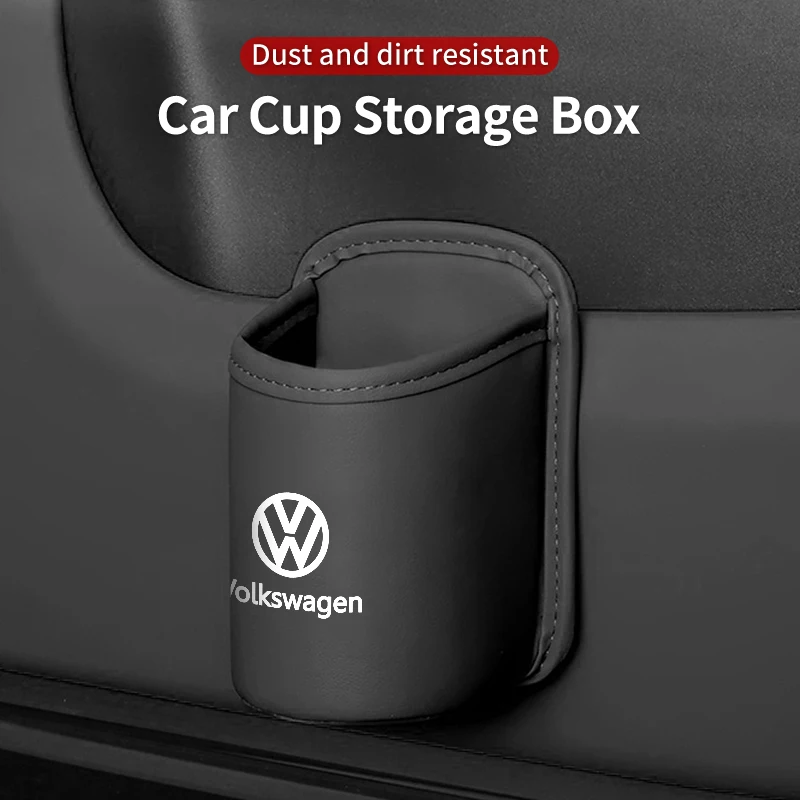 

Car Door Water Cup Holder Back Seat Drink Rack Leather Storage Box For Volkswagen VW Jetta Golf Beetle CC EOS GTI MK2 MK4 MK5