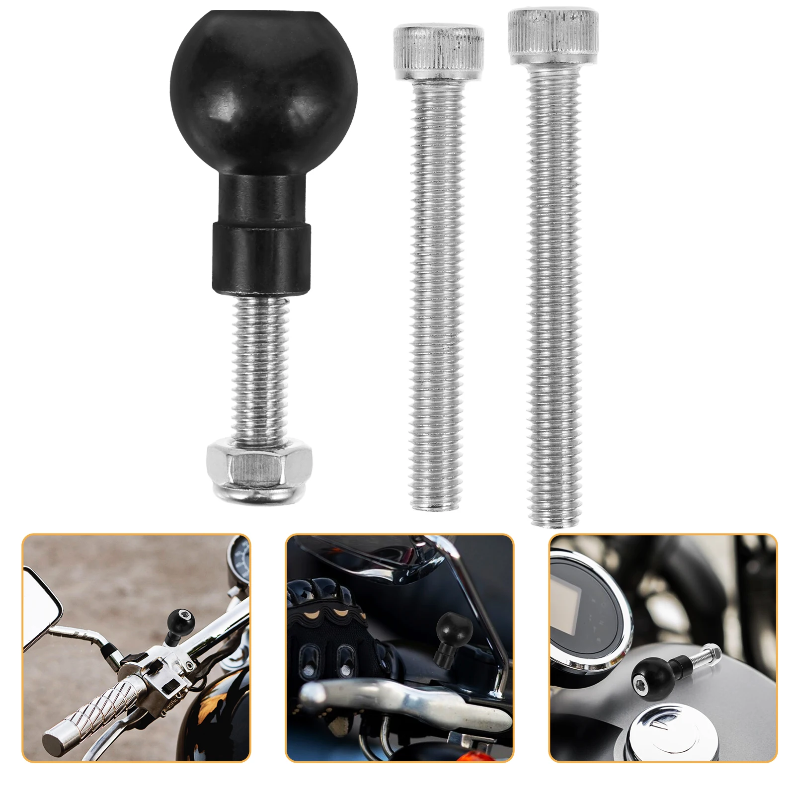 

Motorcycle Cell Phone Mount Holder Clamp Base Bracket H Degree Rotation Adjustable M8 Screw Secure Attachment