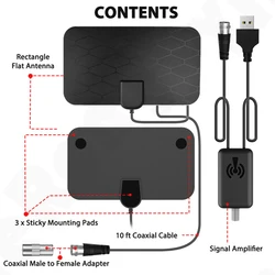 Amplificatore per Antenna TV digitale HDTV 4K supporto per interni ad alta definizione Smart TV VHF UHF DVB-T2 Antenna ricevente