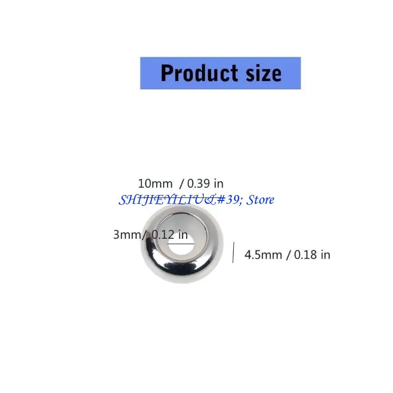 E21F 10Pcs Stainless Steel Rubber Insert Stopper Spacer Beads for Add-a-Bead Bracelet
