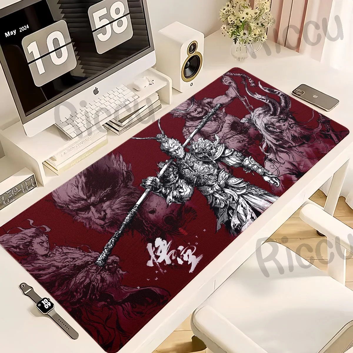 Office Accessories Mouse Pad B-Black Myth Wukong Mousepad XXL Keyboard Gamer Mousemat E-Sports Speed Desk Mat Big PC Cabinet Pad