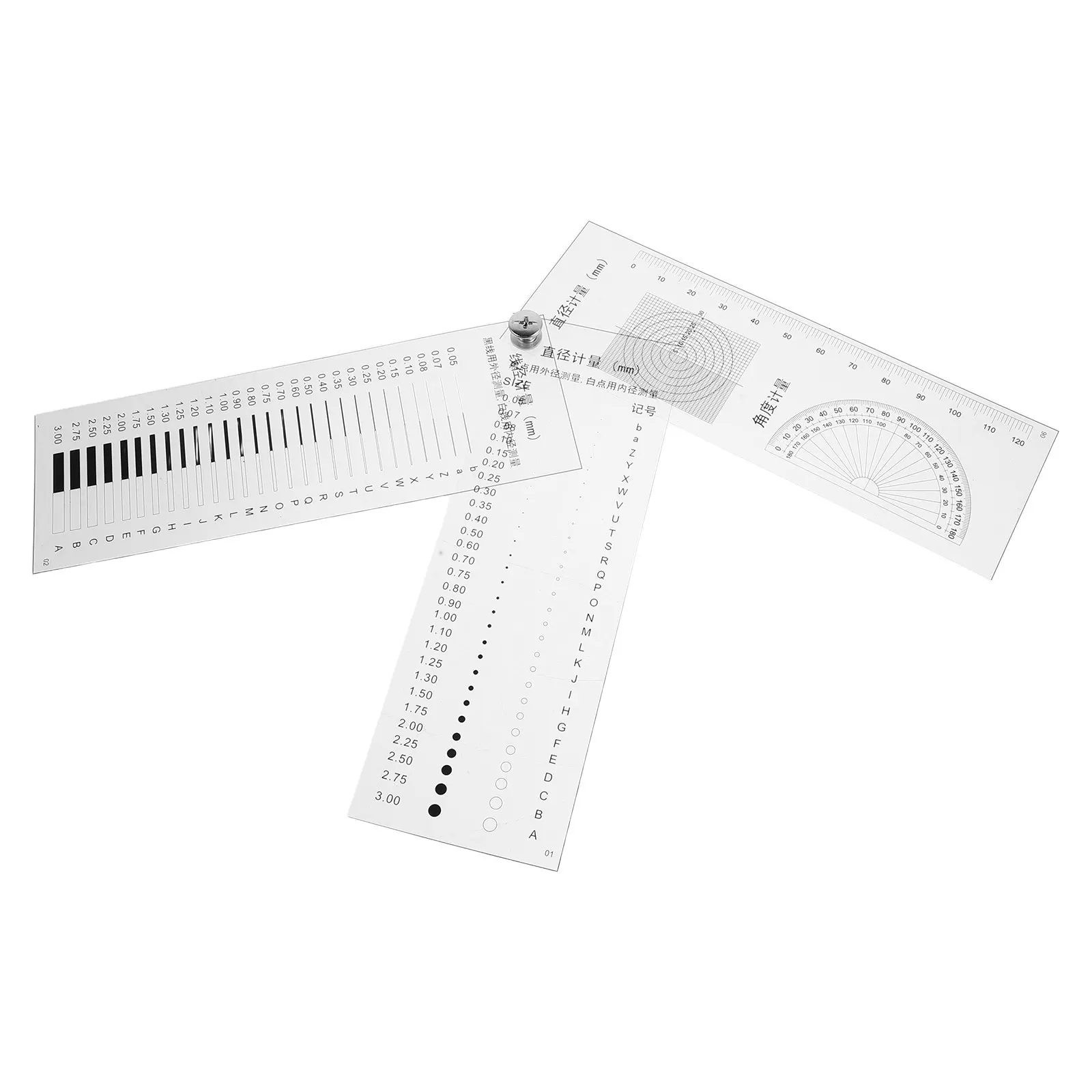 3Pcs Crack Width Measuring Ruler High Precision Transparent Plastic Surface Defect Inspection Spot Detection Gauge Concrete