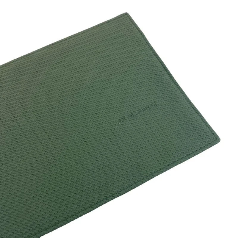 Solid Avocado Green Leather Placemat Woven PVC Waterproof Oilproof Table Mat Heat-insulated Plate Bowl Pad Dinning Room Decor