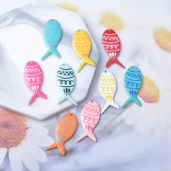 6pcs Fashion Copper Both-sided Enamel Fish Charms Colorful Women Necklace Earrings Pendant DIY Jewelry Accessories