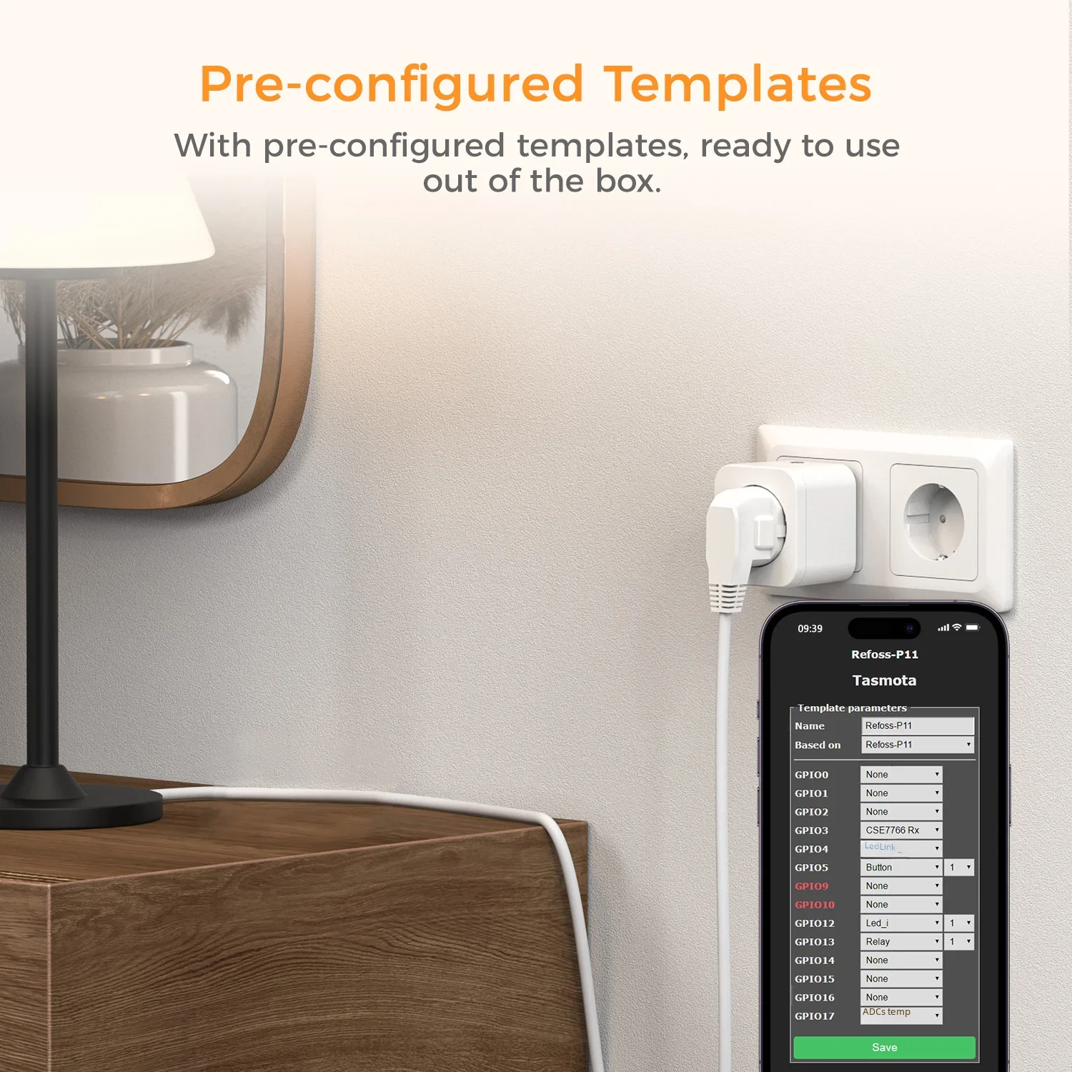 Refoss Smart Home Preflashed TASMOTA EU WiFi Plug 16A con Monitor energetico funziona con Googel Home Assistat Alexa