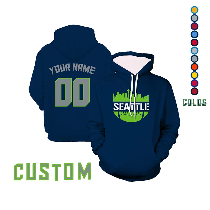 

Custom Blue Rugby Fans Sweatshirts Men/Women/Youth Hoodies Sportwear American Football Jersey Sweater Hip Hop Streetwear