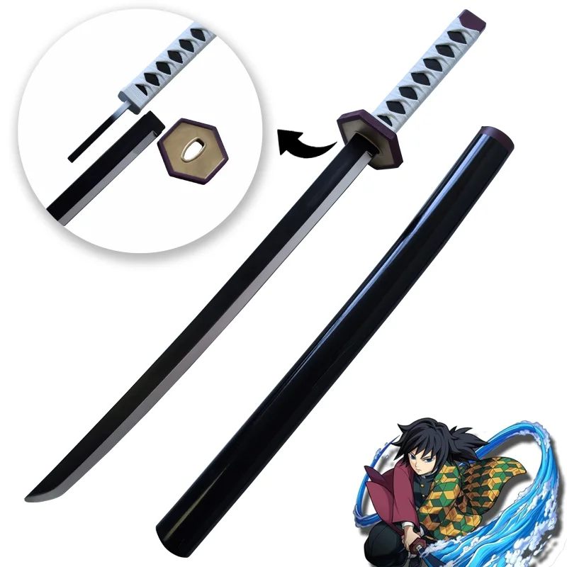 Espada demon slayer katana anime montada arma cosplay original laranja rengoku kyoujurou kamado tanjirou espadas 72cm