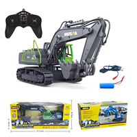 HUINA 1/18 11CH RC Excavator RTR Rechargeable Remote Control Car Model Outdoor Toys For Boys Gifts 1558 TH20314-SMT8