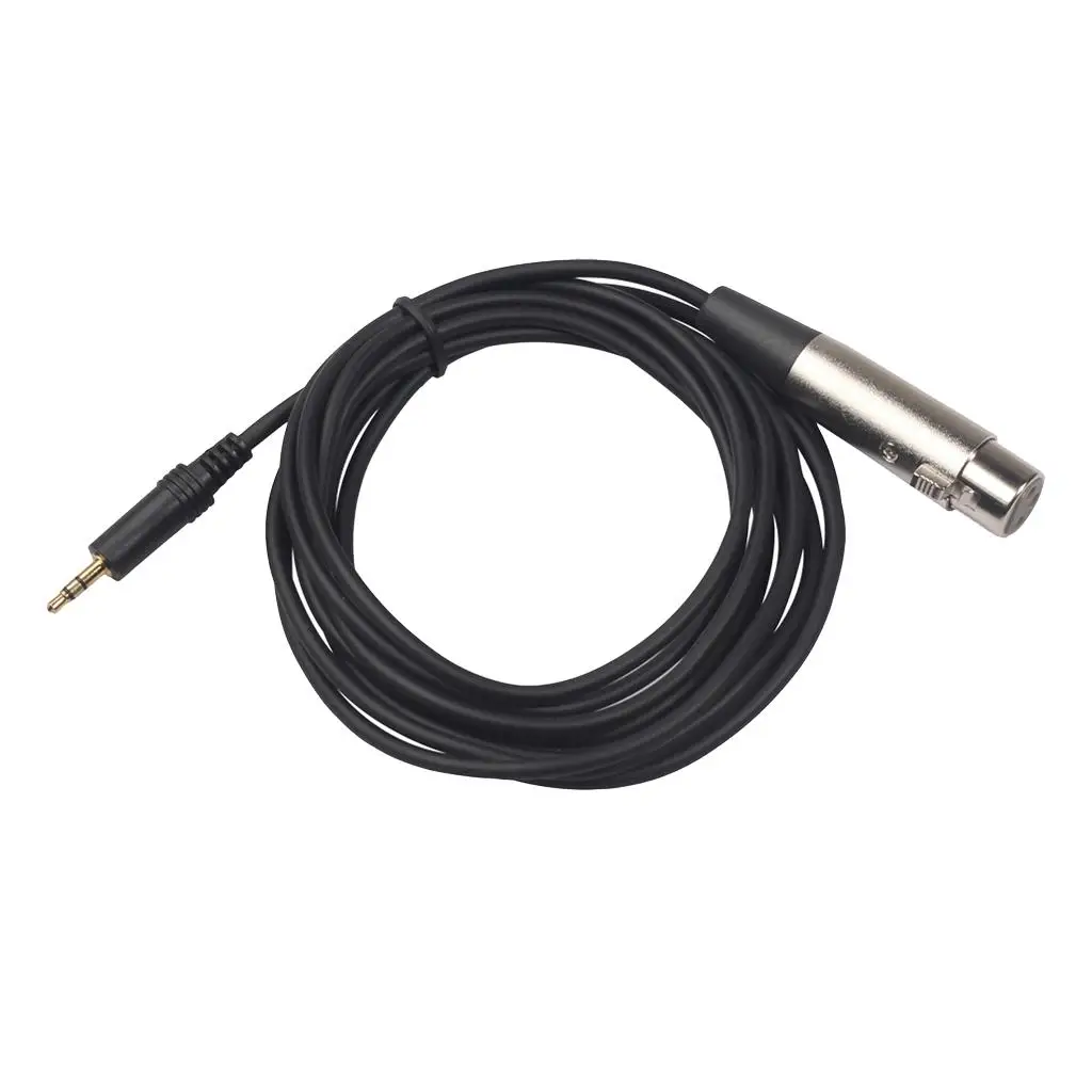 1/8 Inch 3.5mm Male to XLR 3 Pin Female Stereo Cable for MP3, Smartphone, Amp, Computer, Speakers (Black)