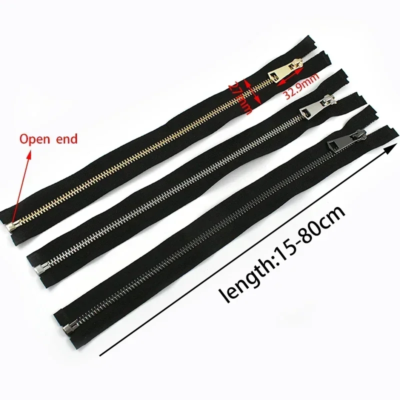 1/2Pcs 5# Metal Zippers 15-25cm Close-End 30-80cm Open-End Zip for Sewing Garment Separable Zipper Bag Closure Ziper Repair Kits