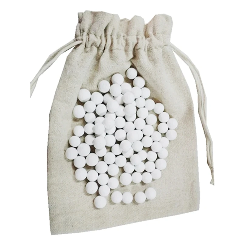 367A 500g Pie Baking Beans Beads Press Stone Weights with Storage Drawstring Bag Ceramic High Temperature Resistance