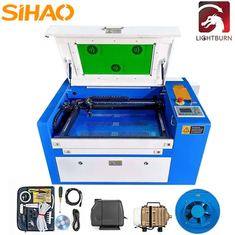 SIHAO RUIDA CO2 Laser Engraver 50W Laser Engraving Machine With Accessory Lightburn Acrylic Fabric Wood Engraving Carving Print