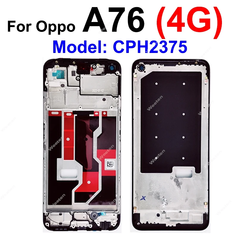 For OPPO A71 A72 A73 A74 A76 A77 A77s A78 A79 A83 4G 5G Front LCD Frame LCD Housing Cover Holder Bezel Case Replacement